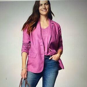J. Jill NWT Summer Linen Blazer in Wild Orchid, Women’s Plus Size 2X 20